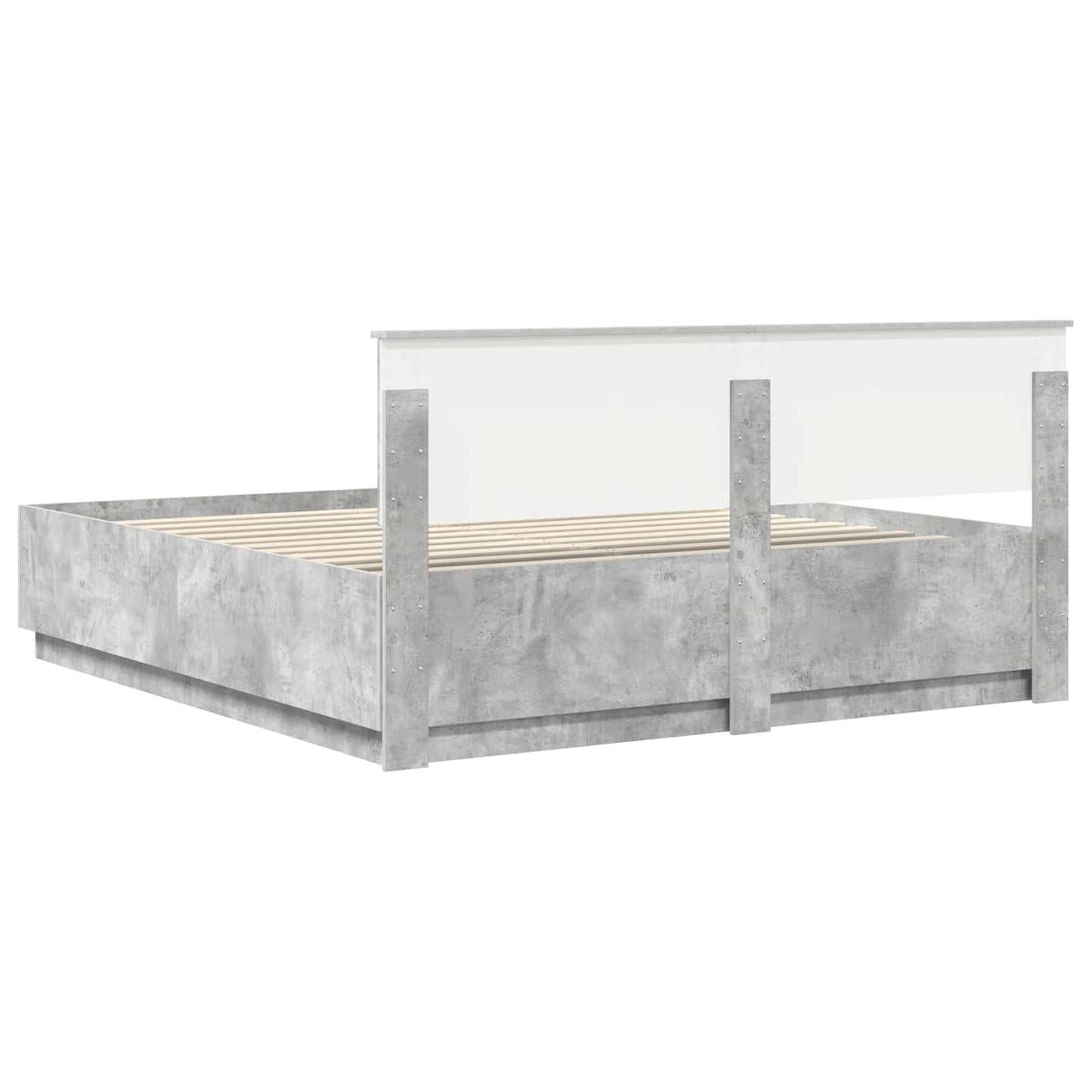 vidaXL Σκελετός Κρεβατιού με κεφαλάρι Σκυρόδεμα Γκρι 200 x 200 cm