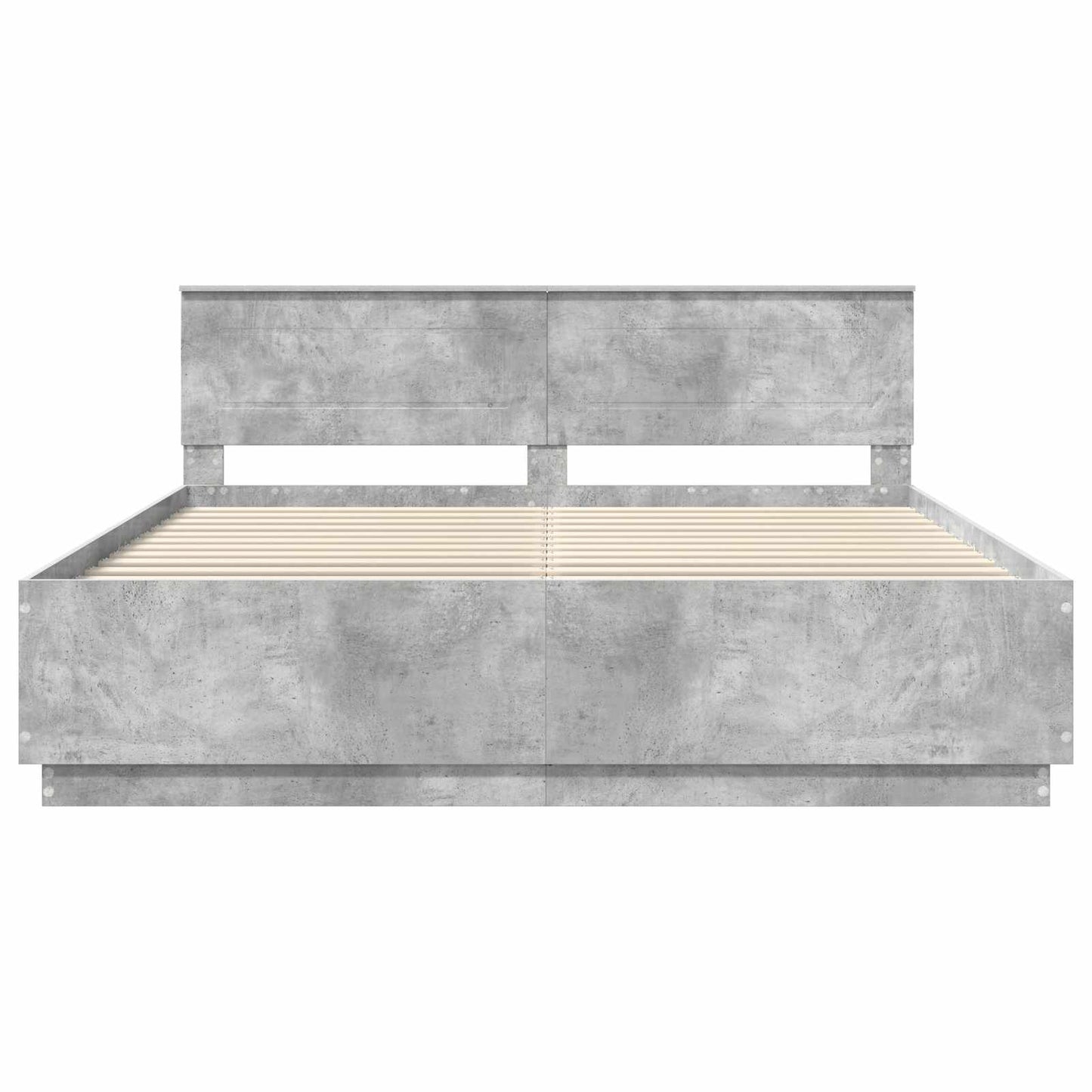 vidaXL Σκελετός Κρεβατιού με κεφαλάρι Σκυρόδεμα Γκρι 200 x 200 cm
