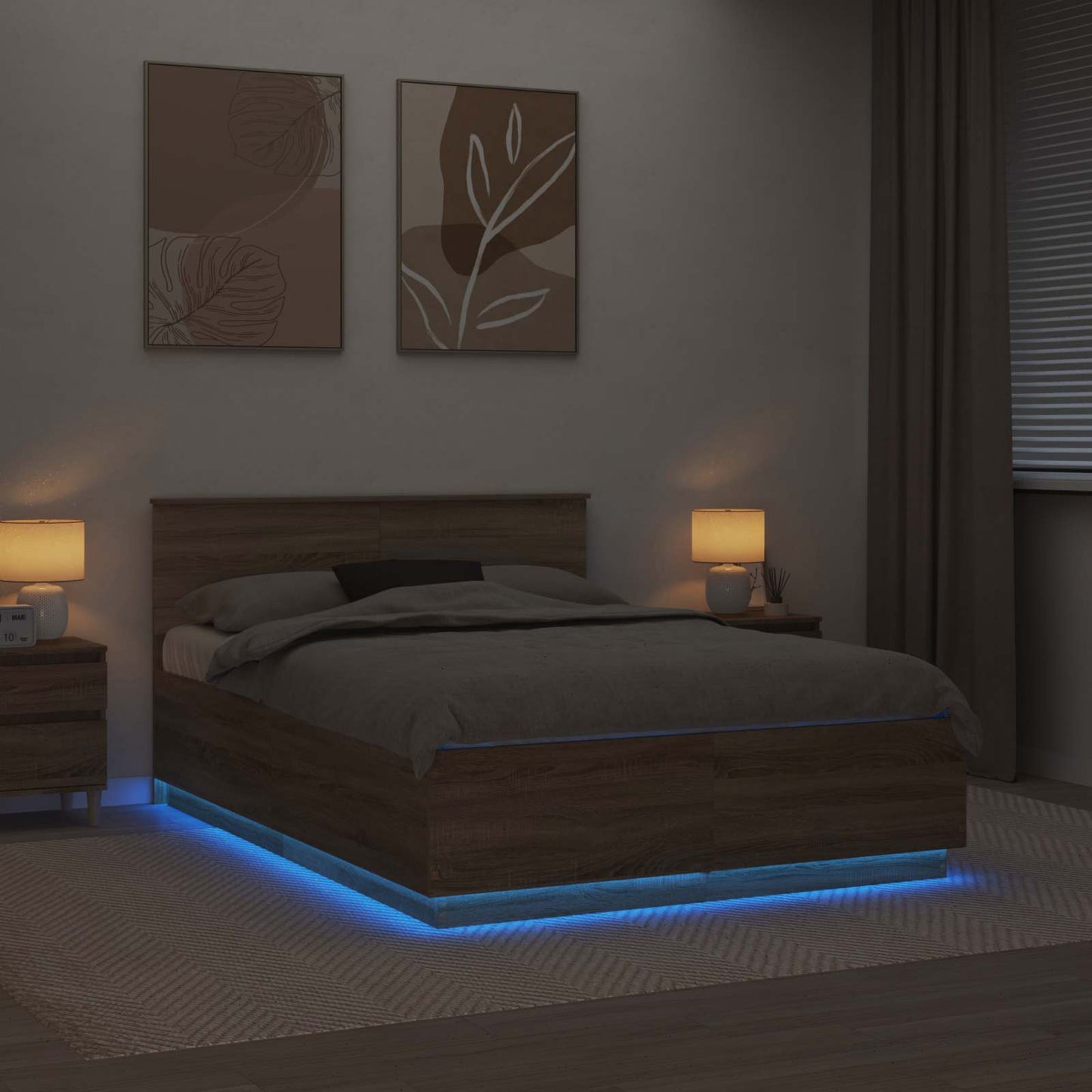 vidaXL Σκελετός Κρεβατιού Δρύς Sonoma 150 x 200 cm Επεξεργασμένο ξύλο