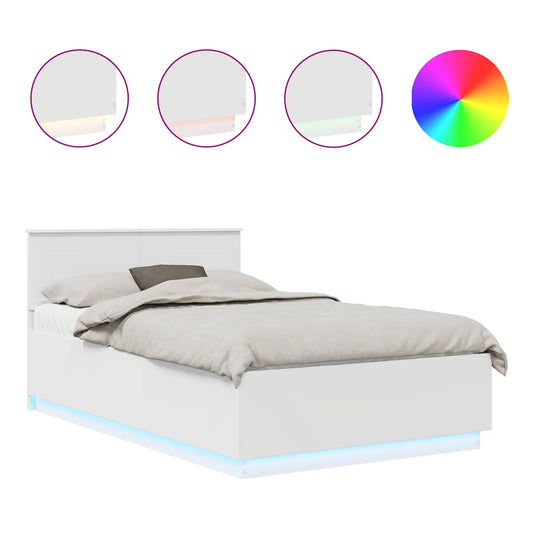 vidaXL Σκελετός Κρεβατιού Λευκό 135 x 190 cm Επεξεργασμένο ξύλο
