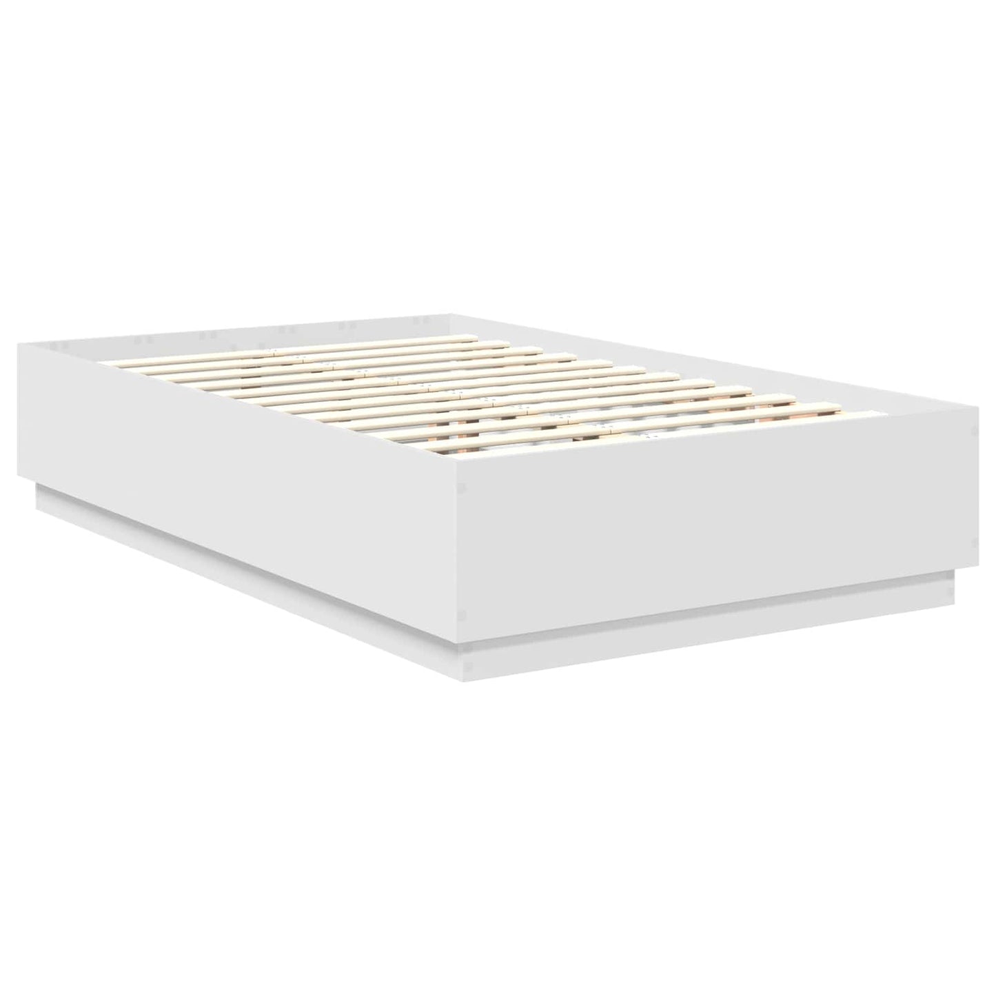 vidaXL Σκελετός Κρεβατιού Λευκό 135 x 190 cm Επεξεργασμένο ξύλο