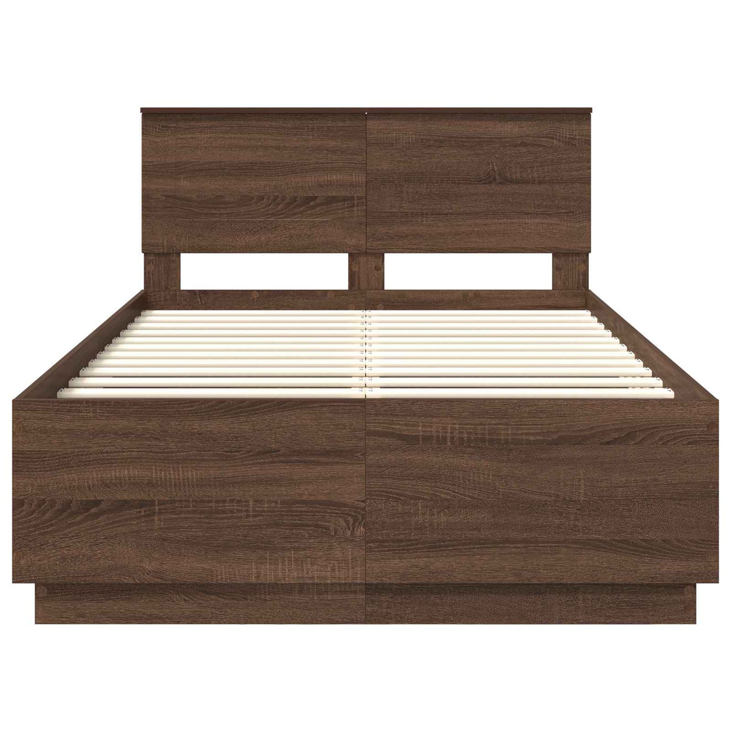 vidaXL Σκελετός Κρεβατιού Καφέ δρυς 135 x 190 cm Επεξεργασμένο ξύλο