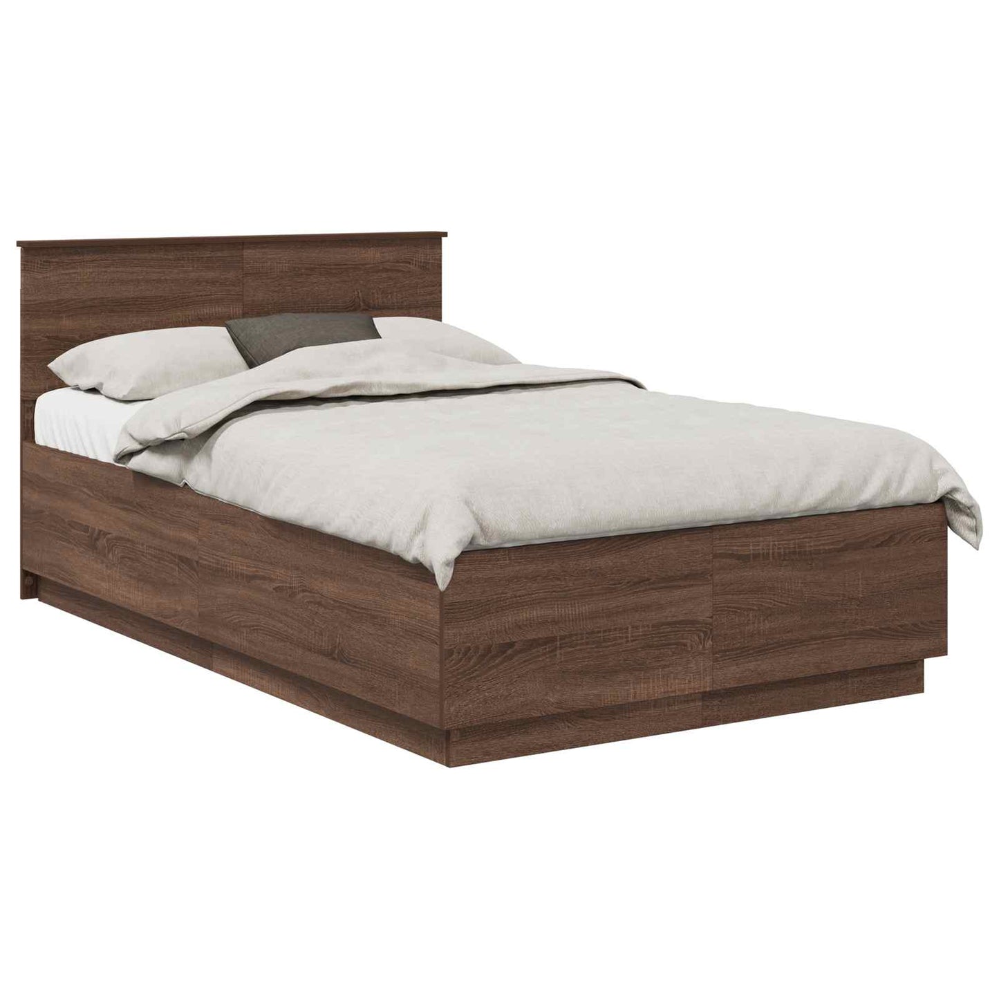 vidaXL Σκελετός Κρεβατιού Καφέ δρυς 135 x 190 cm Επεξεργασμένο ξύλο