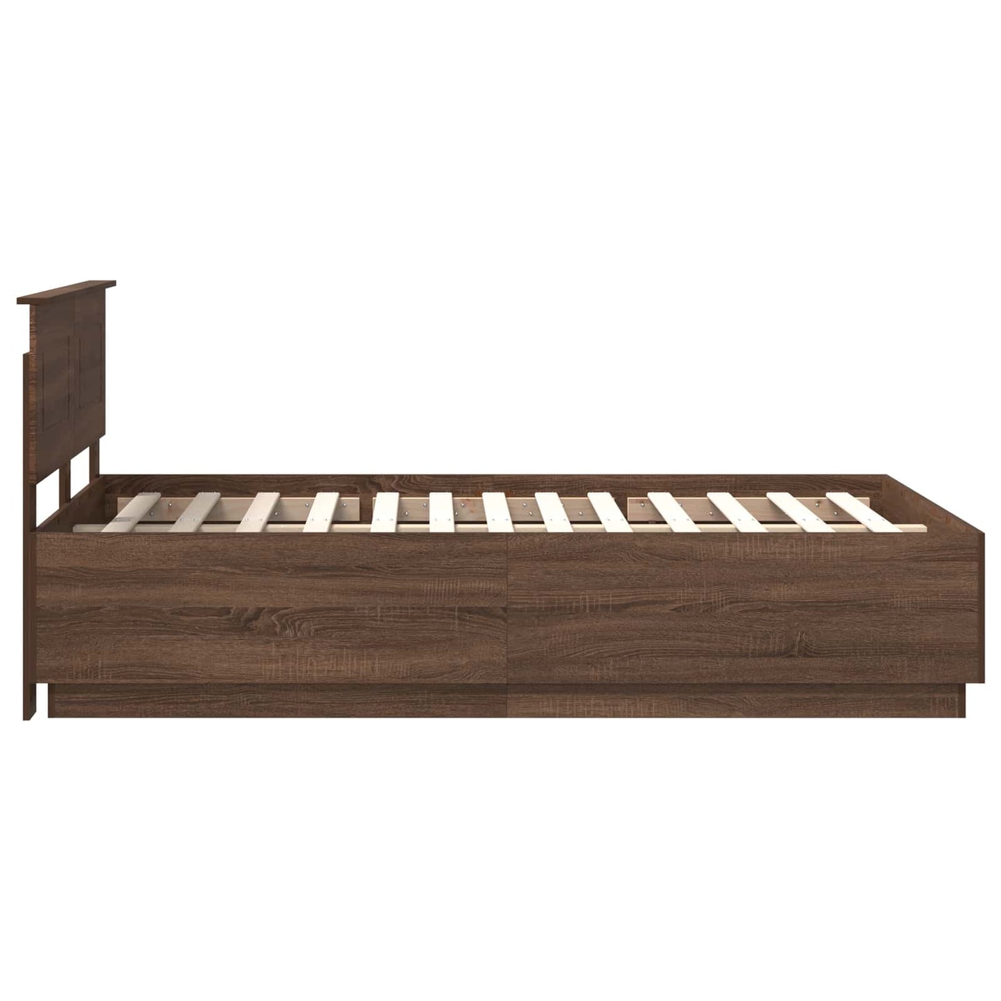 vidaXL Σκελετός Κρεβατιού Καφέ δρυς 135 x 190 cm Επεξεργασμένο ξύλο
