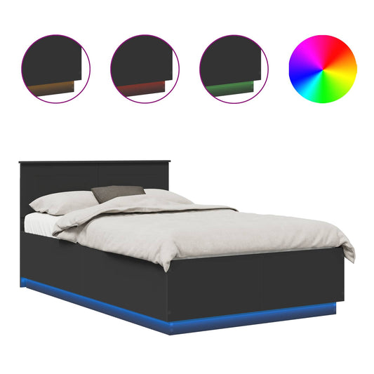 vidaXL Σκελετός Κρεβατιού Μαύρο 120 x 190 cm Επεξεργασμένο ξύλο