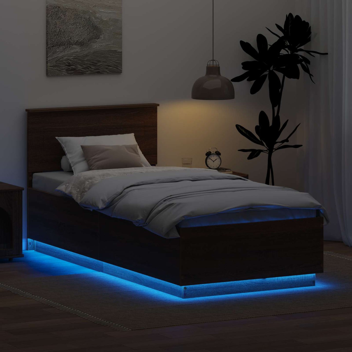 vidaXL Σκελετός Κρεβατιού Καφέ δρυς 100 x 200 cm Επεξεργασμένο ξύλο