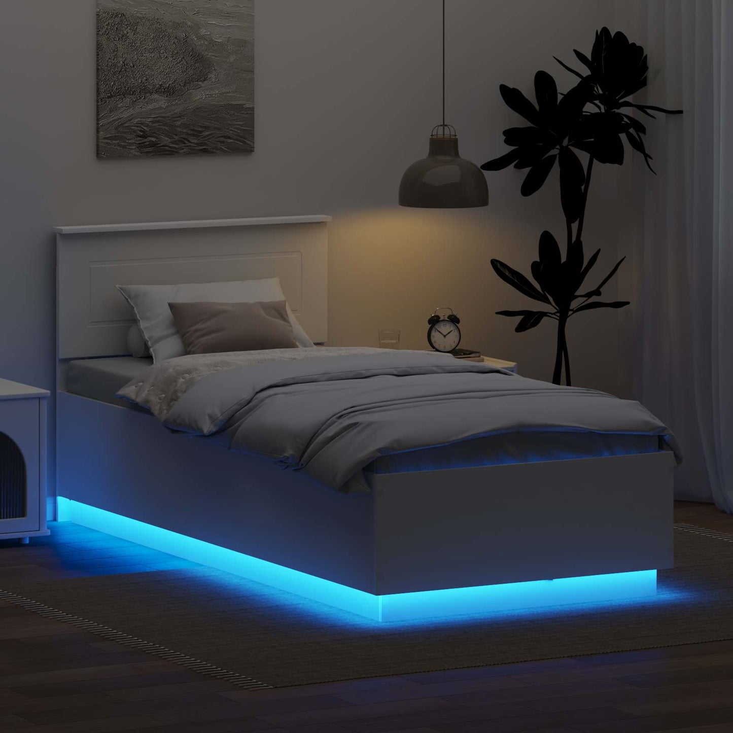 vidaXL Σκελετός Κρεβατιού Λευκό 90 x 190 cm Επεξεργασμένο ξύλο