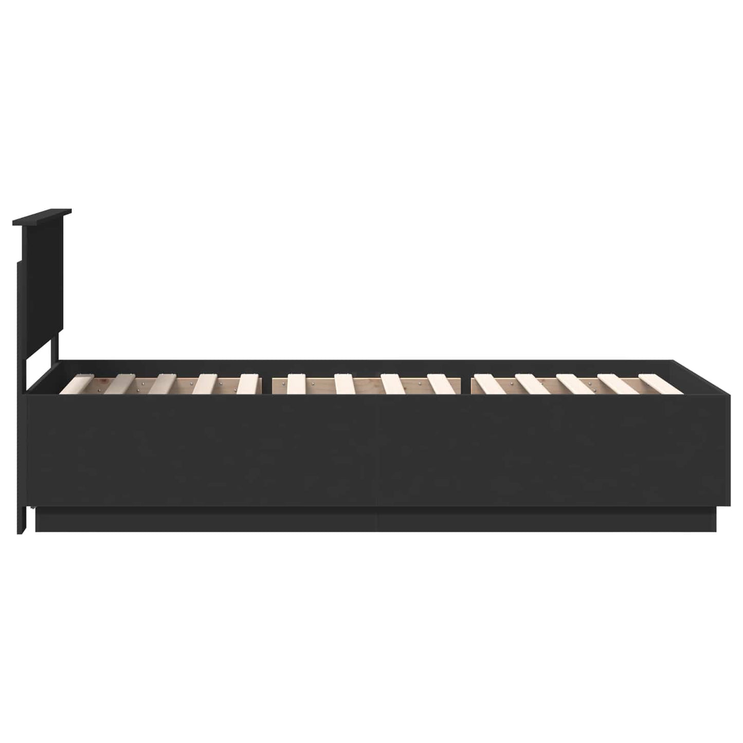 vidaXL Σκελετός Κρεβατιού Μαύρο 90 x 190 cm Επεξεργασμένο ξύλο