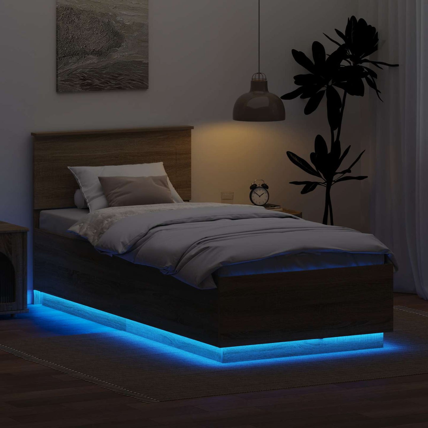 vidaXL Σκελετός Κρεβατιού Δρύς Sonoma 90 x 190 cm Επεξεργασμένο ξύλο