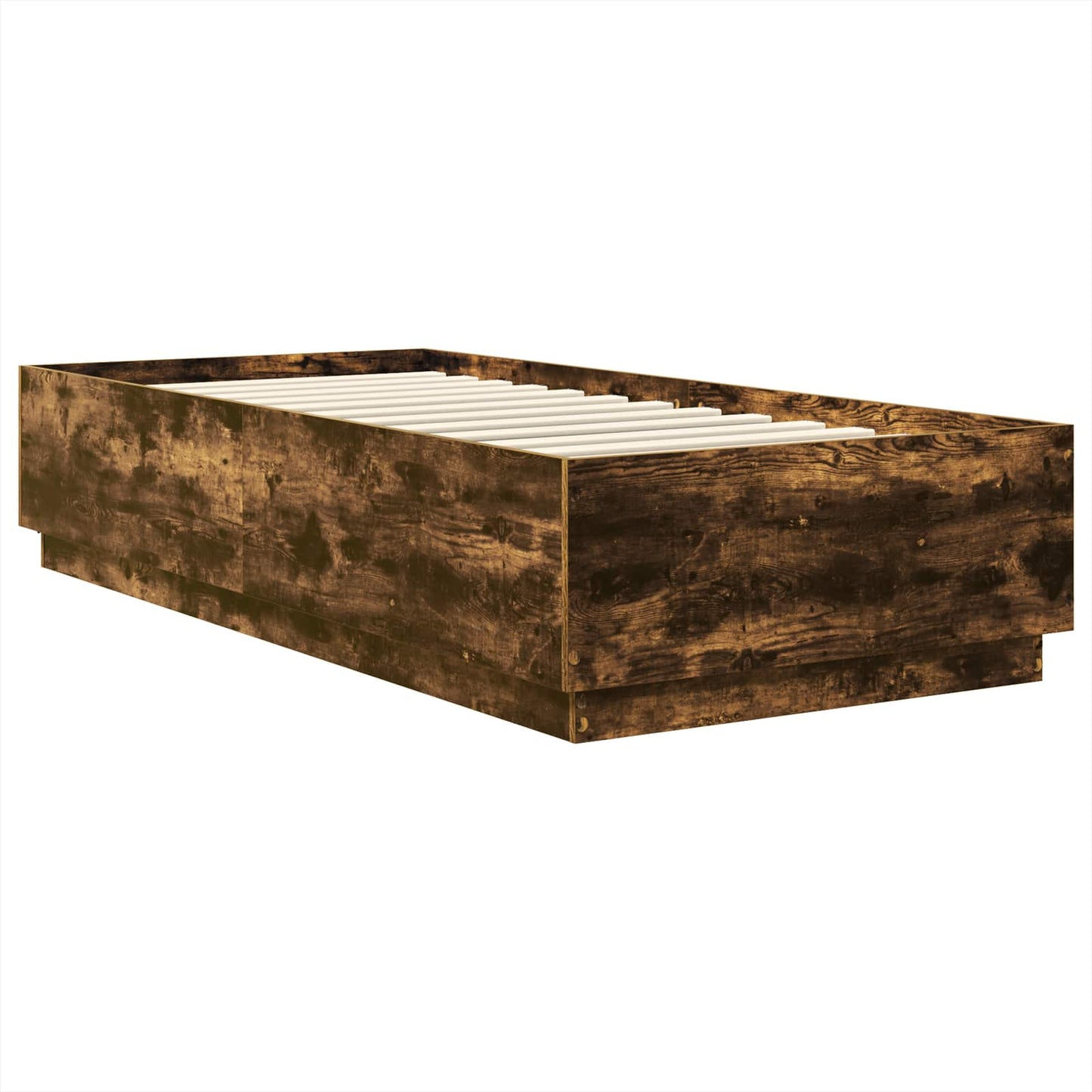 vidaXL Σκελετός Κρεβατιού Καπνιστό Δρύς 90 x 200 cm Επεξεργασμένο ξύλο