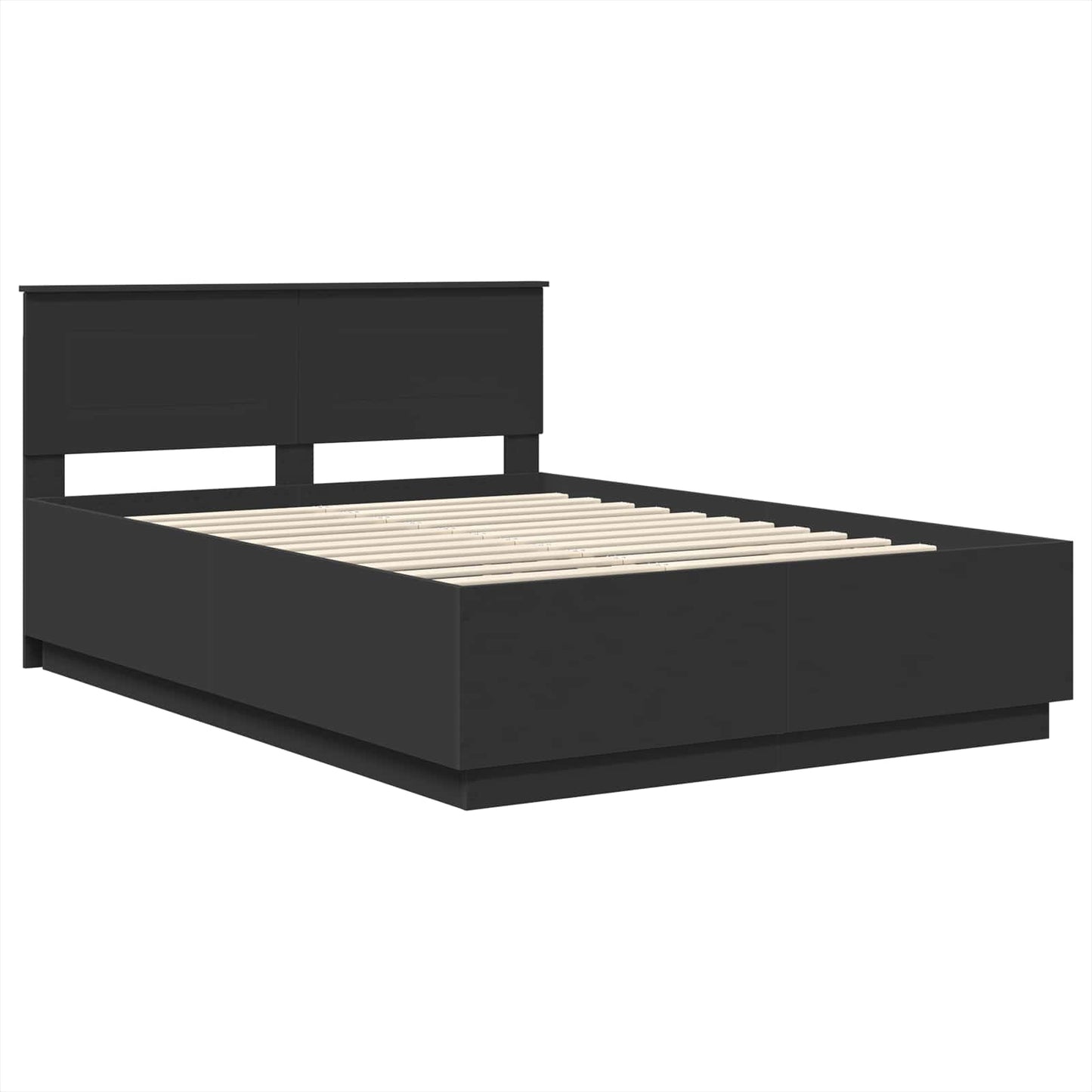 vidaXL Σκελετός Κρεβατιού Μαύρο 150 x 200 cm Επεξεργασμένο Ξύλο