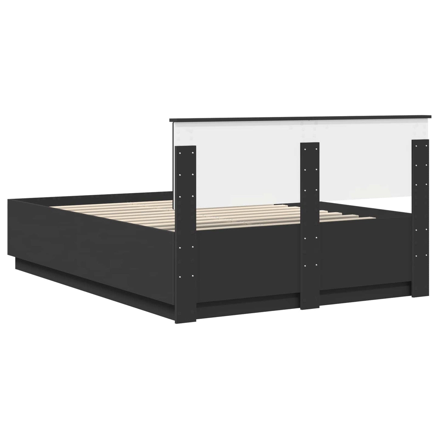 vidaXL Σκελετός Κρεβατιού Μαύρο 150 x 200 cm Επεξεργασμένο Ξύλο