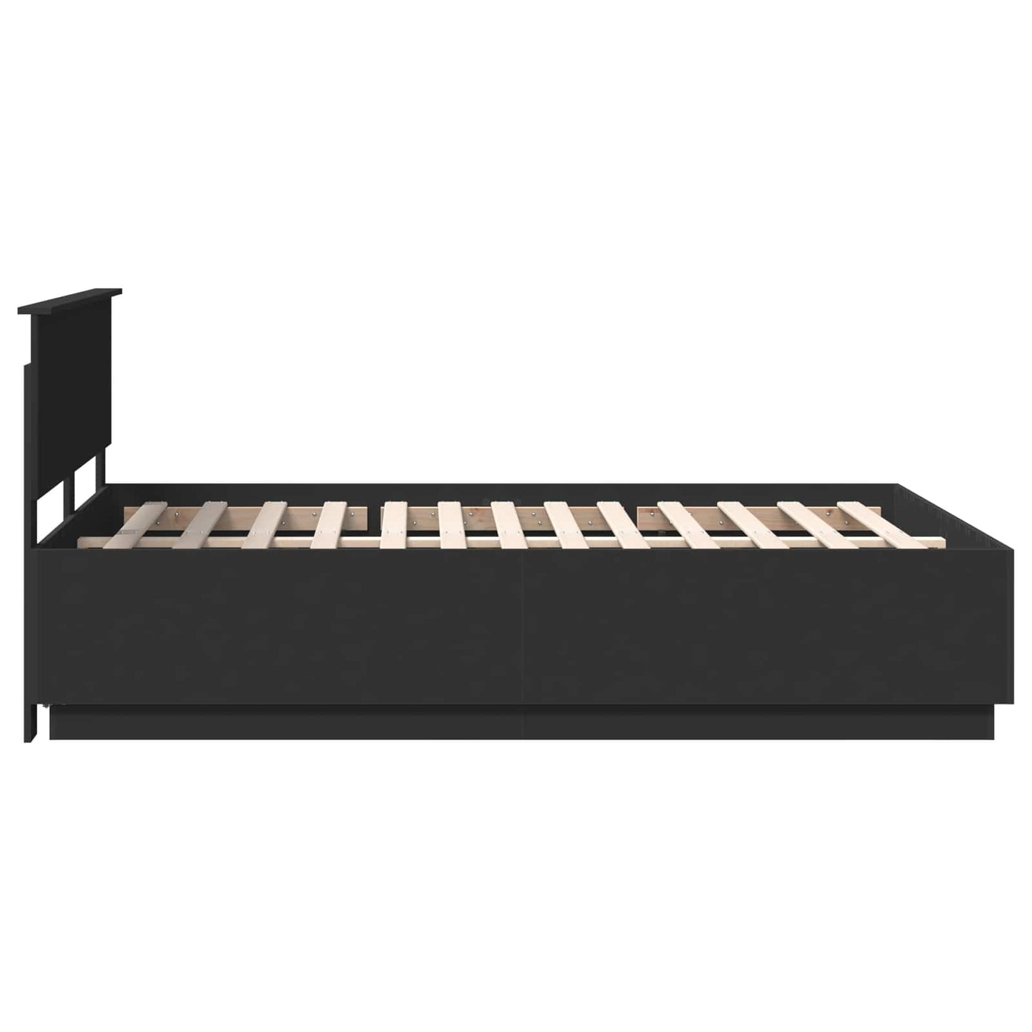 vidaXL Σκελετός Κρεβατιού Μαύρο 150 x 200 cm Επεξεργασμένο Ξύλο