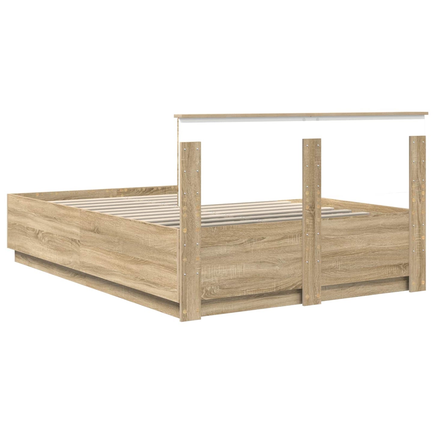 vidaXL Σκελετός Κρεβατιού Sonoma Δρυς 150 x 200 cm Επεξεργασμένο Ξύλο