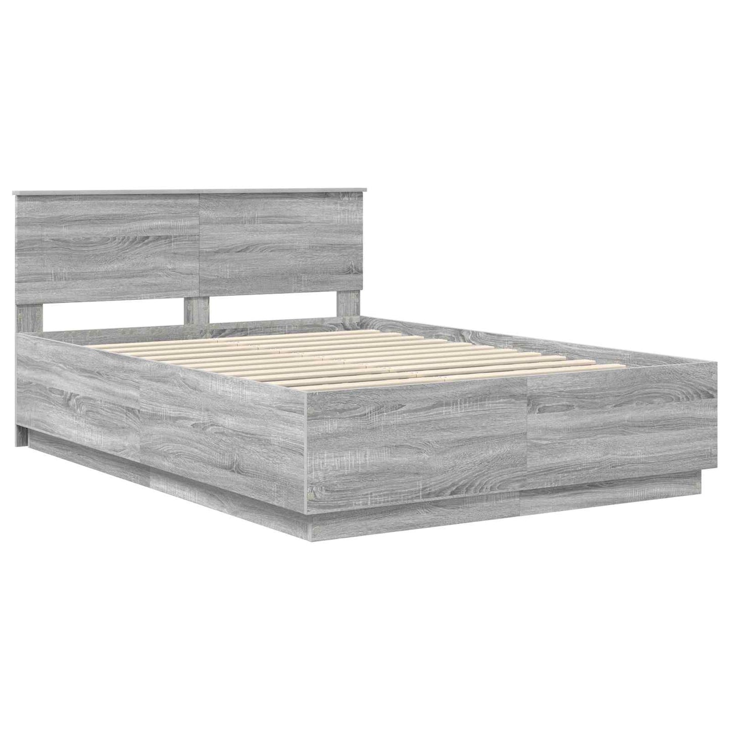 vidaXL Σκελετός Κρεβατιού Γκρι Sonoma 140 x 190 cm Επεξεργασμένο Ξύλο