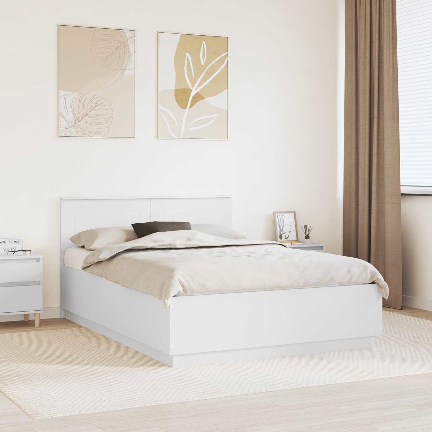 vidaXL Σκελετός Κρεβατιού Λευκό 140 x 200 cm Επεξεργασμένο ξύλο