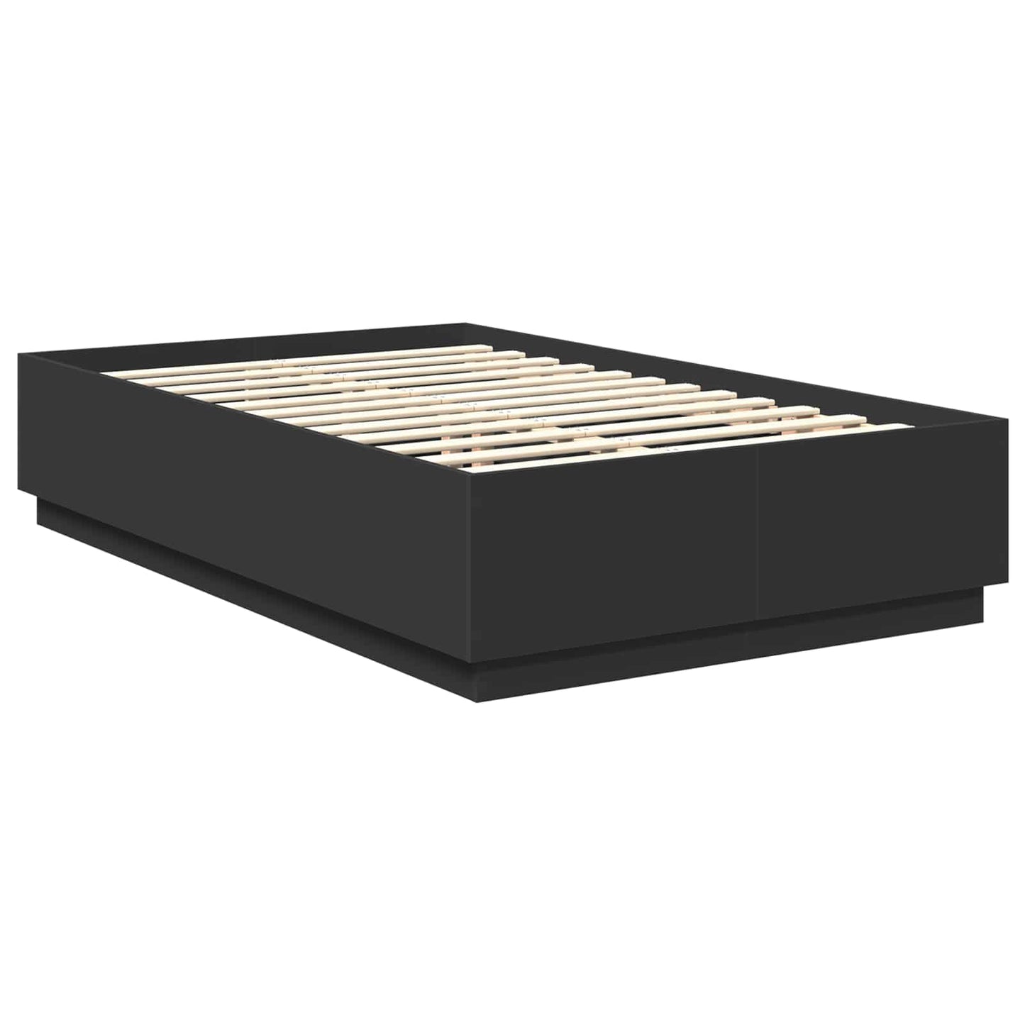 vidaXL Σκελετός Κρεβατιού Μαύρο 135 x 190 cm Επεξεργασμένο Ξύλο