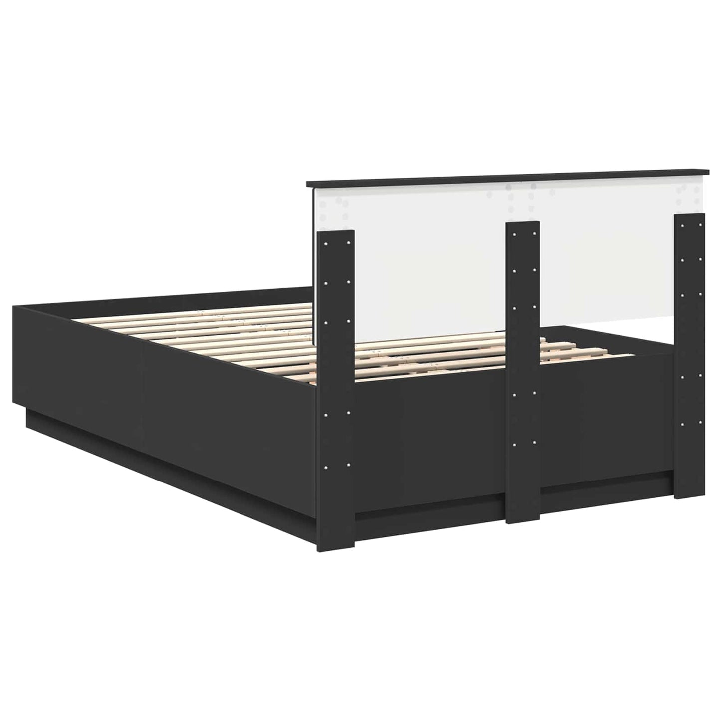 vidaXL Σκελετός Κρεβατιού Μαύρο 135 x 190 cm Επεξεργασμένο Ξύλο
