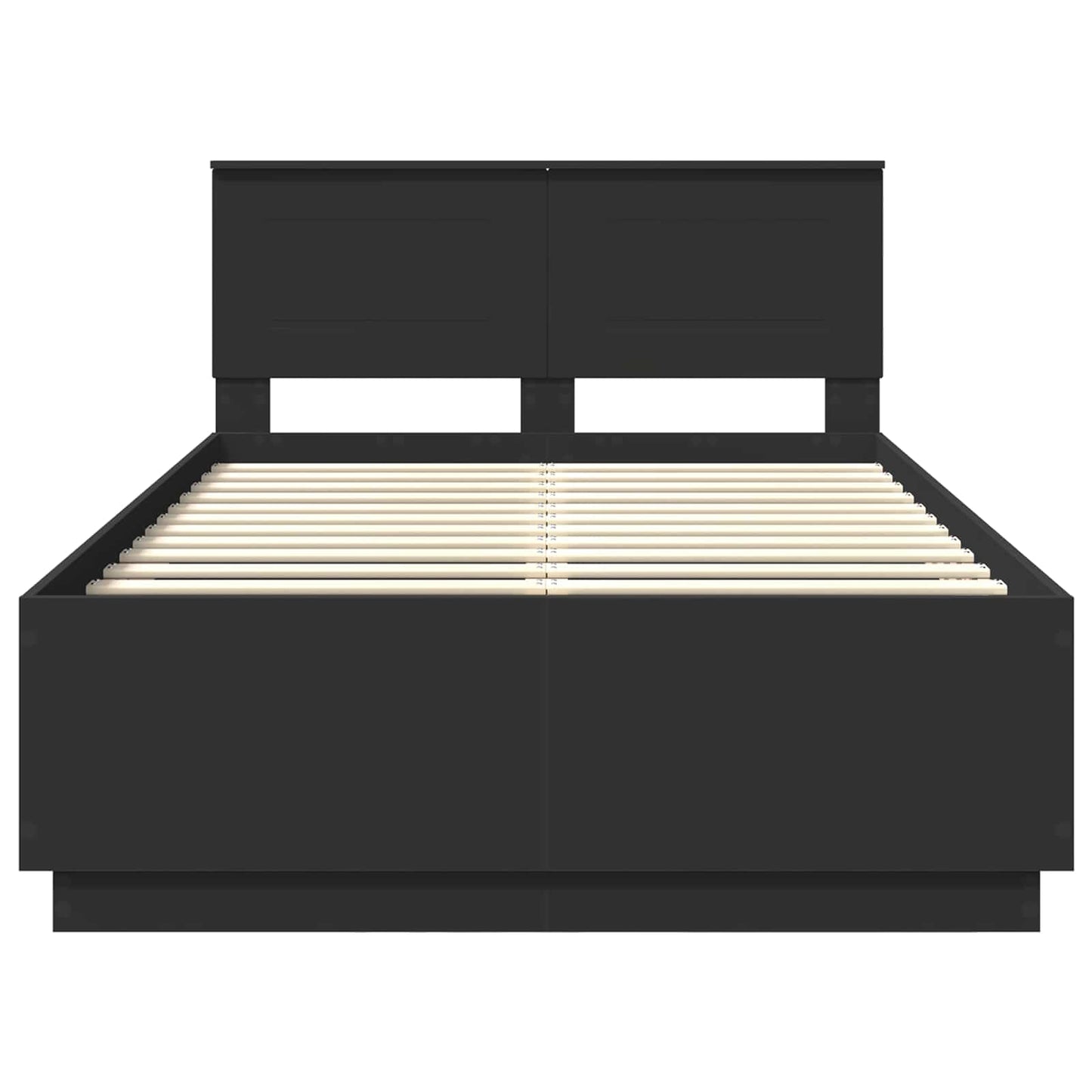 vidaXL Σκελετός Κρεβατιού Μαύρο 135 x 190 cm Επεξεργασμένο Ξύλο