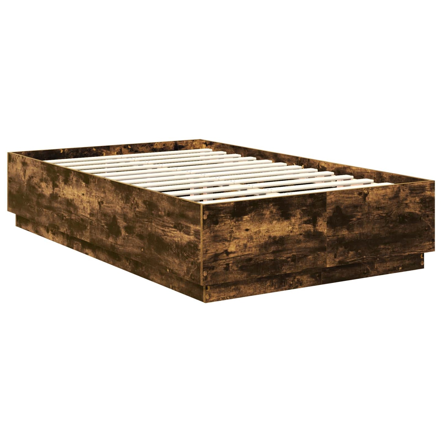 vidaXL Σκελετός Κρεβατιού Καπνισμένο Ξύλο Δρυός 135 x 190 cm
