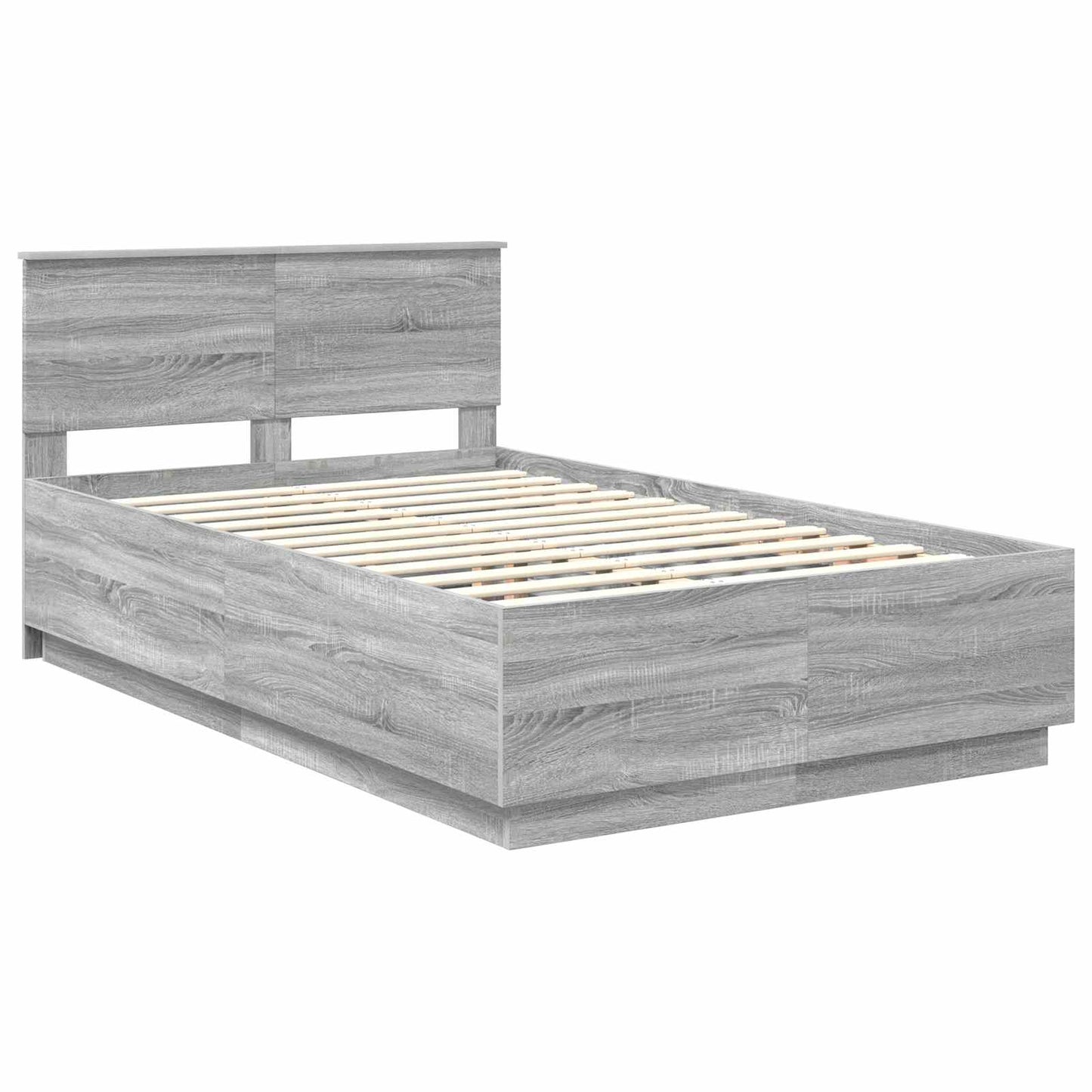 vidaXL Σκελετός Κρεβατιού Γκρι Sonoma 135 x 190 cm Επεξεργασμένο Ξύλο