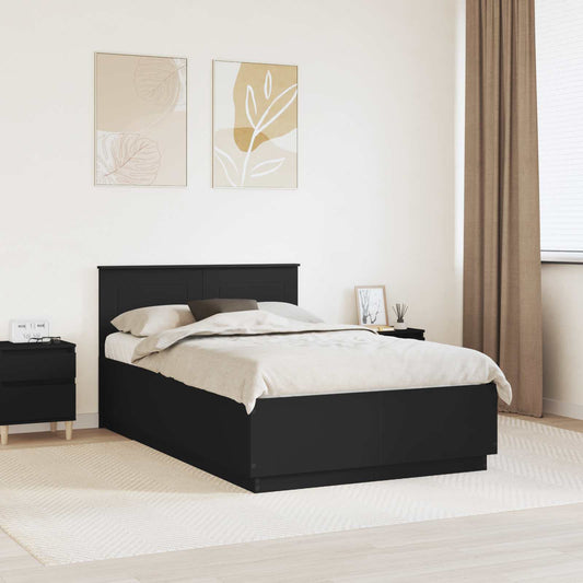 vidaXL Σκελετός Κρεβατιού Μαύρο 120 x 190 cm Επεξεργασμένο Ξύλο