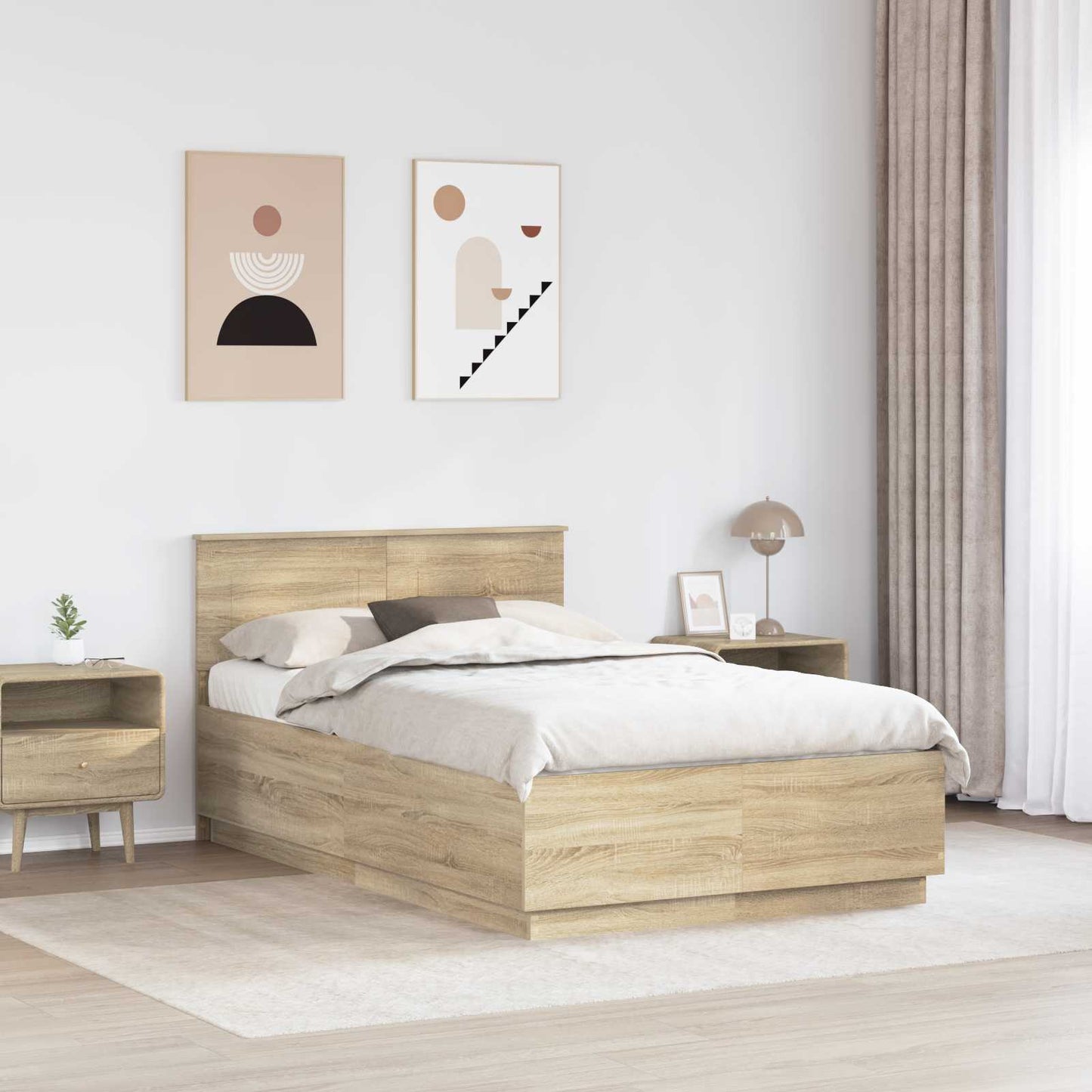 vidaXL Σκελετός Κρεβατιού Sonoma Δρυς 120 x 200 cm Επεξεργασμένο Ξύλο