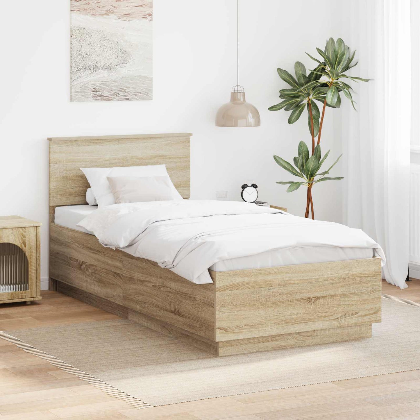 vidaXL Σκελετός Κρεβατιού Sonoma Δρυς 70 x 190 cm Επεξεργασμένο Ξύλο