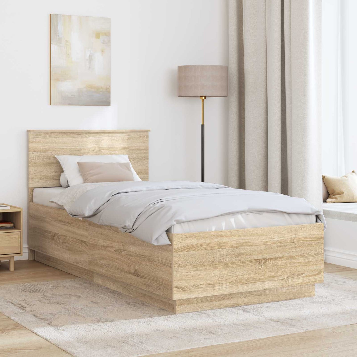 vidaXL Σκελετός Κρεβατιού Sonoma Δρυς 70 x 190 cm Επεξεργασμένο Ξύλο