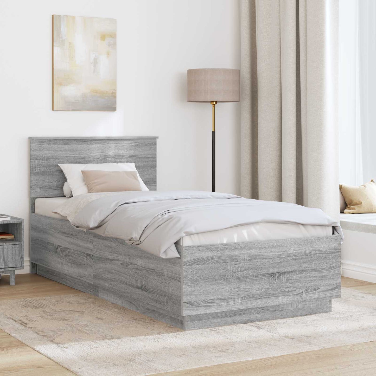 vidaXL Σκελετός Κρεβατιού Γκρι Sonoma 70 x 190 cm Επεξεργασμένο Ξύλο