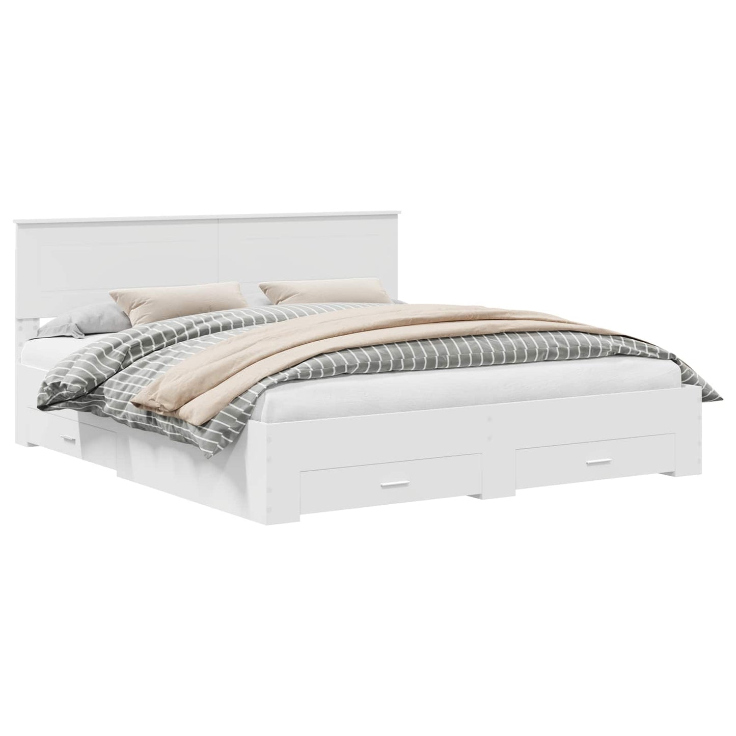 vidaXL Σκελετός Κρεβατιού Λευκό 180 x 200 cm Επεξεργασμένο ξύλο