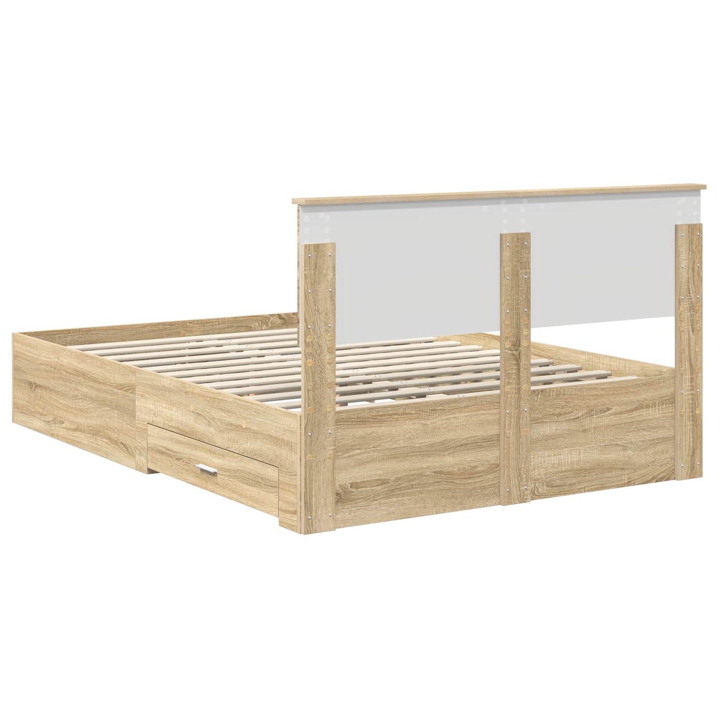 vidaXL Σκελετός Κρεβατιού Δρύς Sonoma 150 x 200 cm Επεξεργασμένο ξύλο