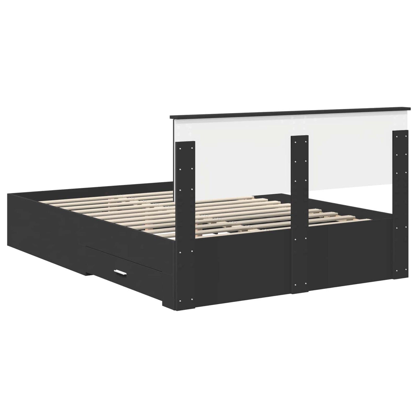 vidaXL Σκελετός Κρεβατιού Μαύρο 140 x 190 cm Επεξεργασμένο ξύλο