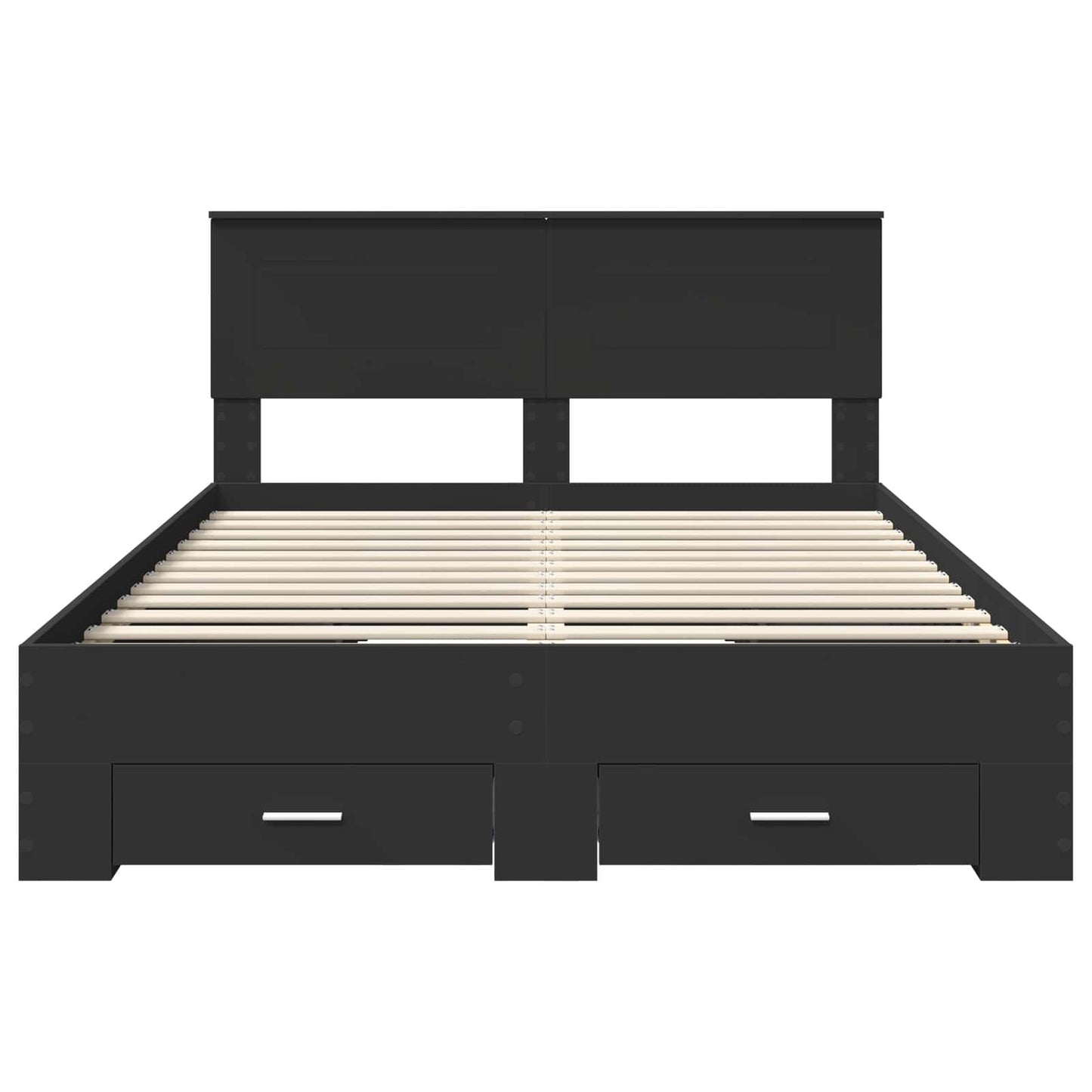 vidaXL Σκελετός Κρεβατιού Μαύρο 140 x 190 cm Επεξεργασμένο ξύλο