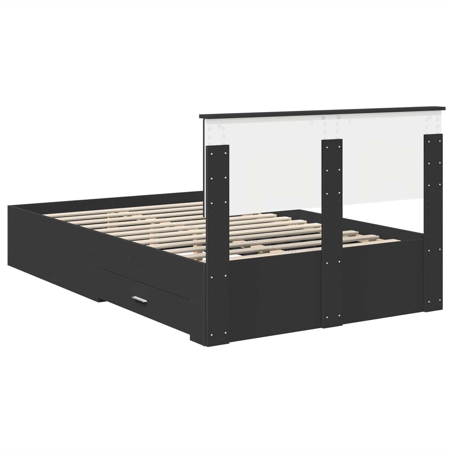 vidaXL Σκελετός Κρεβατιού Μαύρο 135 x 190 cm Επεξεργασμένο ξύλο