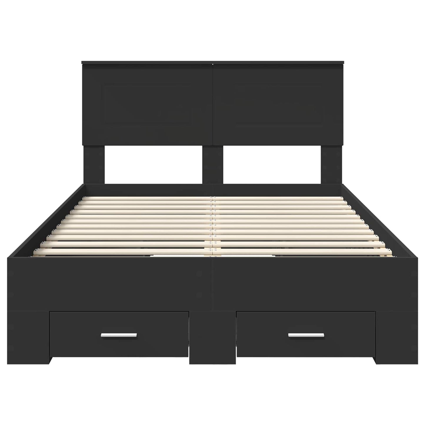 vidaXL Σκελετός Κρεβατιού Μαύρο 135 x 190 cm Επεξεργασμένο ξύλο