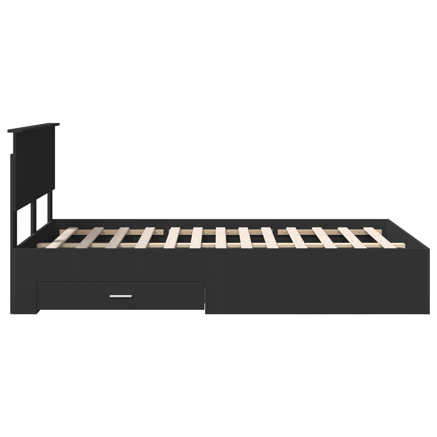 vidaXL Σκελετός Κρεβατιού Μαύρο 135 x 190 cm Επεξεργασμένο ξύλο