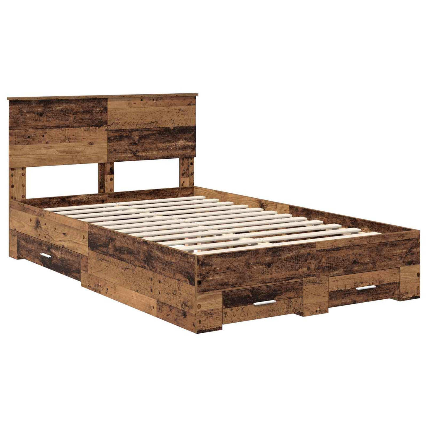 vidaXL Σκελετός Κρεβατιού Παλιό ξύλο 120 x 190 cm Επεξεργασμένο ξύλο