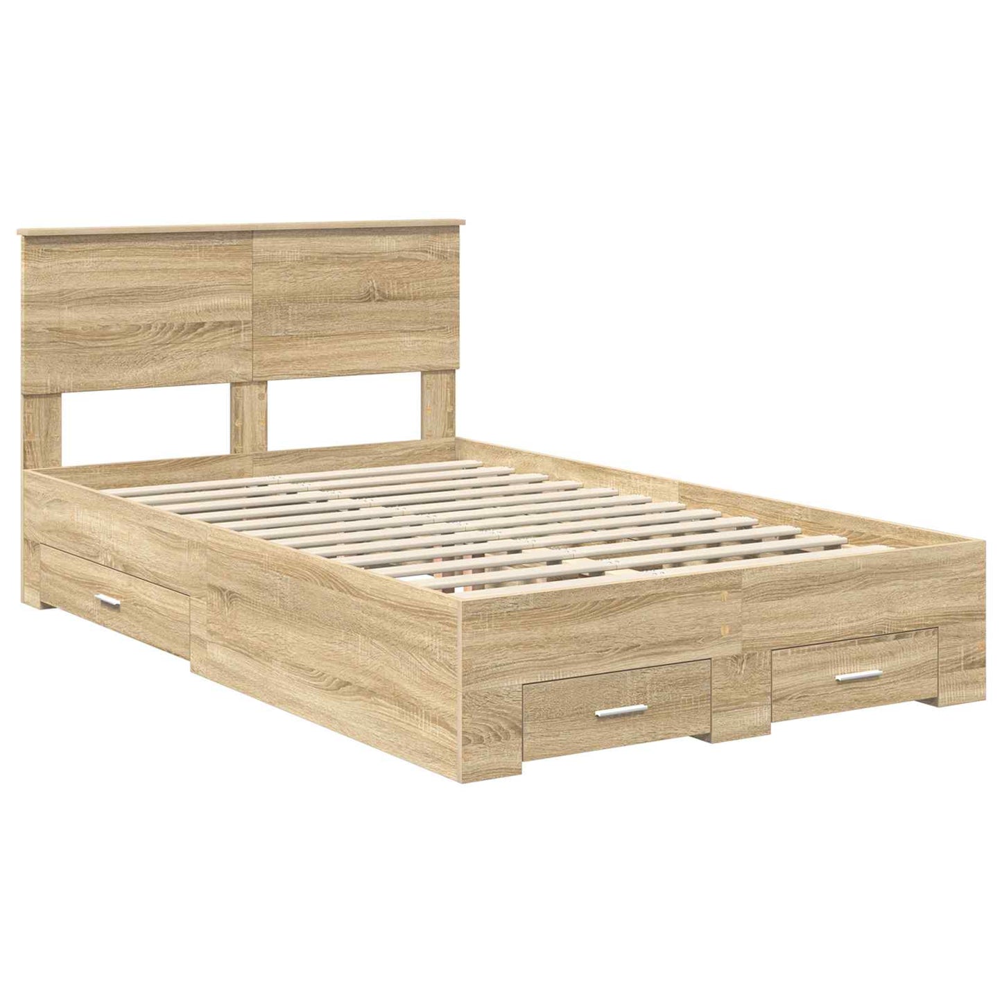 vidaXL Σκελετός Κρεβατιού Δρύς Sonoma 120 x 200 cm Επεξεργασμένο ξύλο