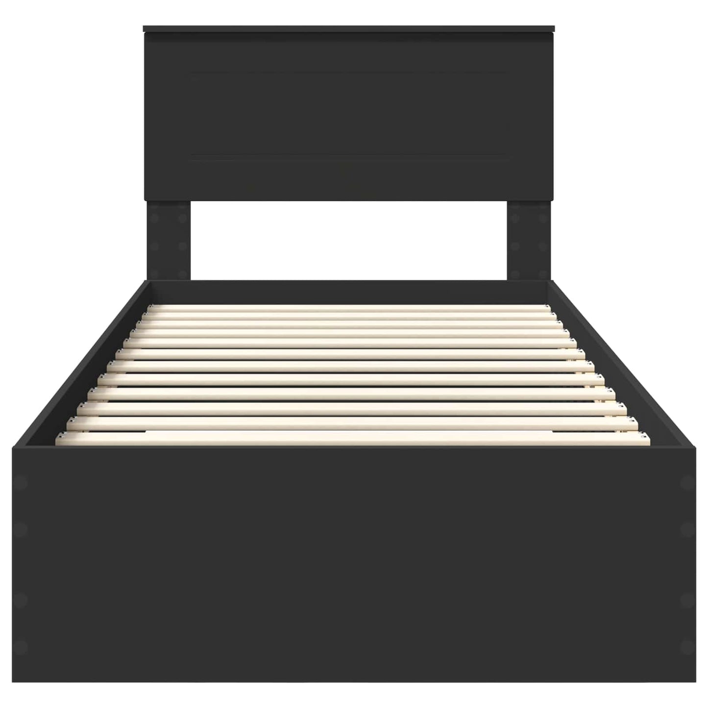 vidaXL Σκελετός Κρεβατιού με κεφαλάρι Μαύρο και Ασημί 75 x 190 cm