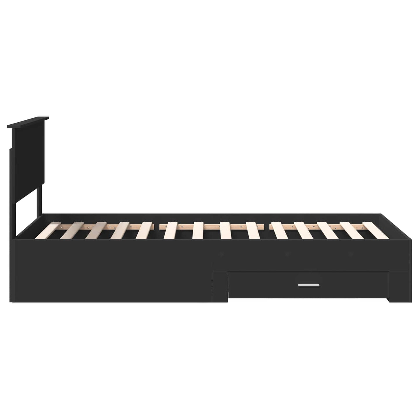 vidaXL Σκελετός Κρεβατιού με κεφαλάρι Μαύρο και Ασημί 75 x 190 cm