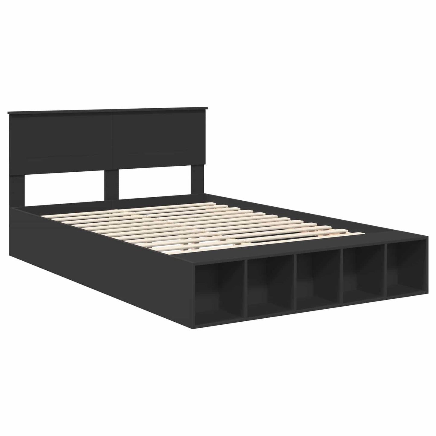 vidaXL Σκελετός Κρεβατιού Μαύρο 150 x 200 cm Επεξεργασμένο ξύλο