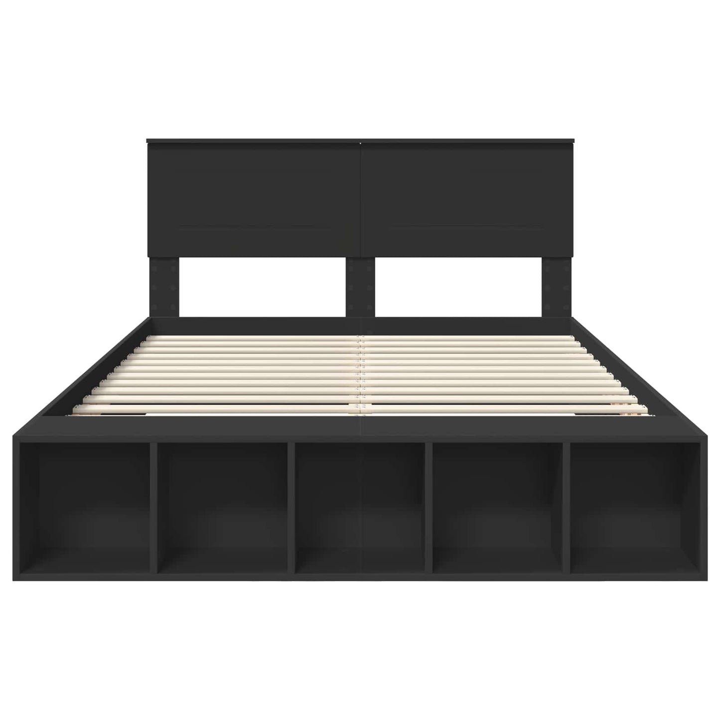 vidaXL Σκελετός Κρεβατιού Μαύρο 150 x 200 cm Επεξεργασμένο ξύλο