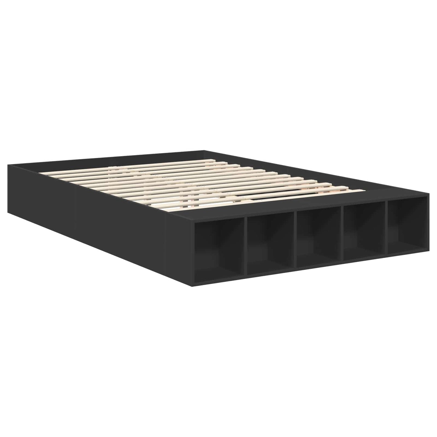 vidaXL Σκελετός Κρεβατιού Μαύρο 140 x 200 cm Επεξεργασμένο ξύλο