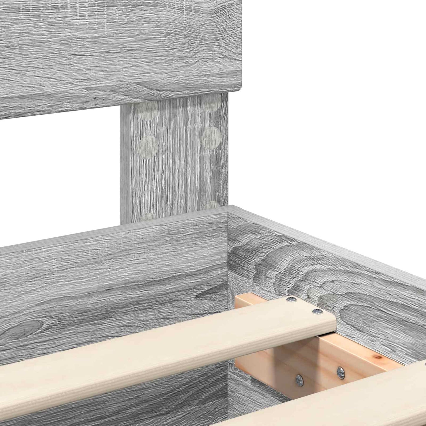 vidaXL Σκελετός Κρεβατιού με ράφι Γκρίζο Σονομα 140 x 200 cm