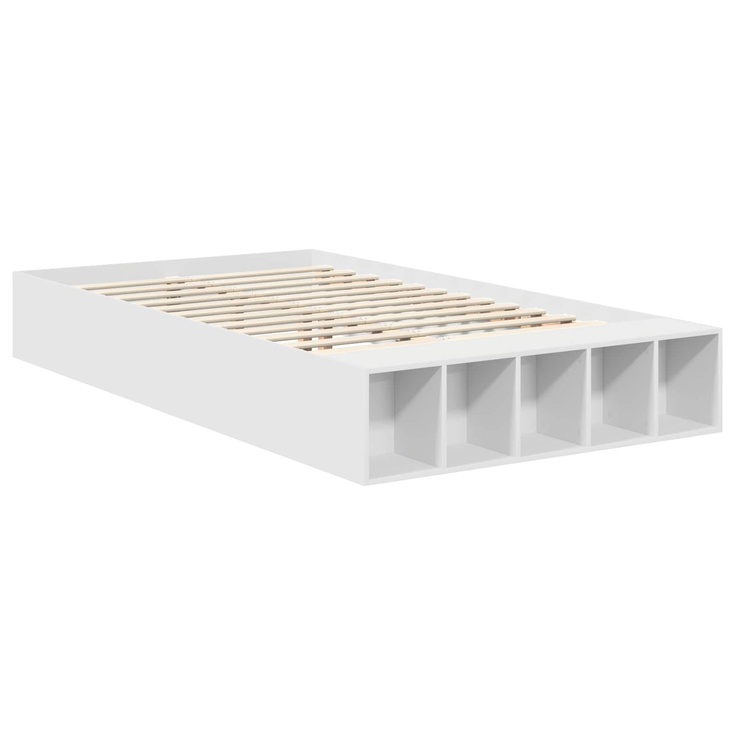 vidaXL Σκελετός Κρεβατιού Λευκό 135 x 190 cm Επεξεργασμένο ξύλο