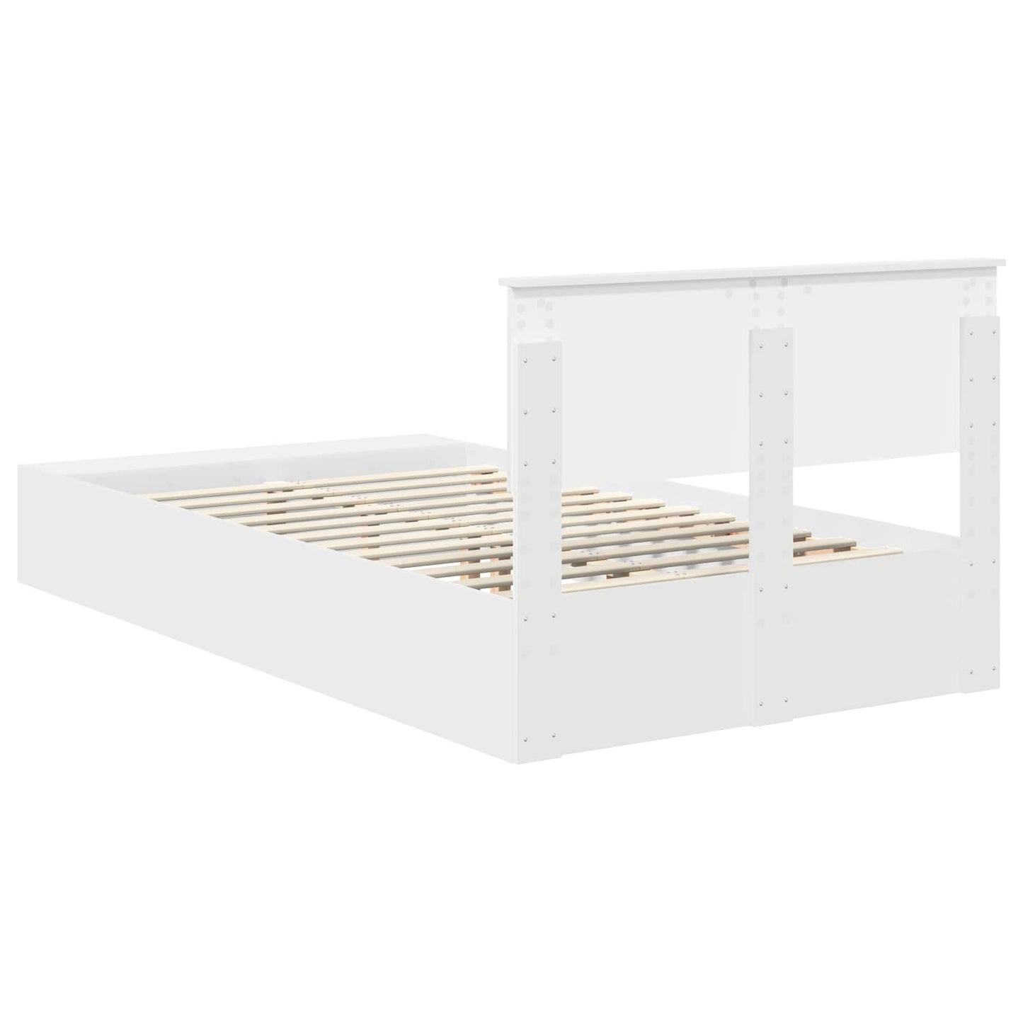 vidaXL Σκελετός Κρεβατιού Λευκό 135 x 190 cm Επεξεργασμένο ξύλο