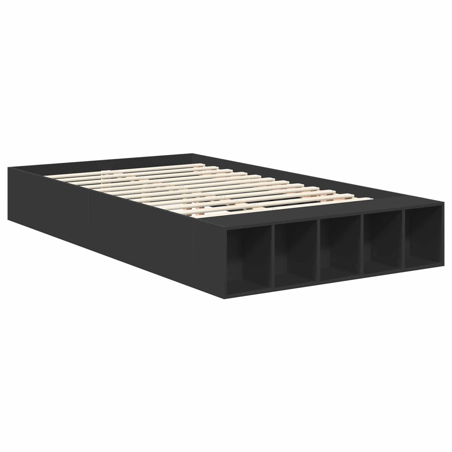 vidaXL Σκελετός Κρεβατιού Μαύρο 135 x 190 cm Επεξεργασμένο ξύλο