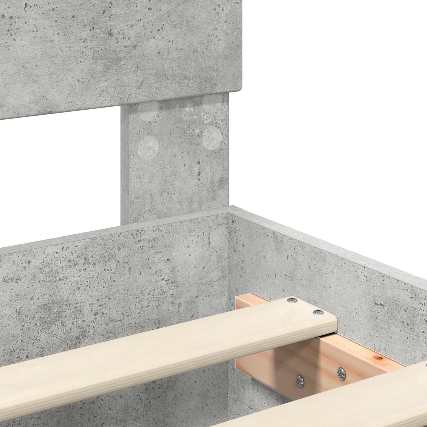 vidaXL Σκελετός Κρεβατιού με ράφι Σκυρόδεμα Γκρι 135 x 190 cm