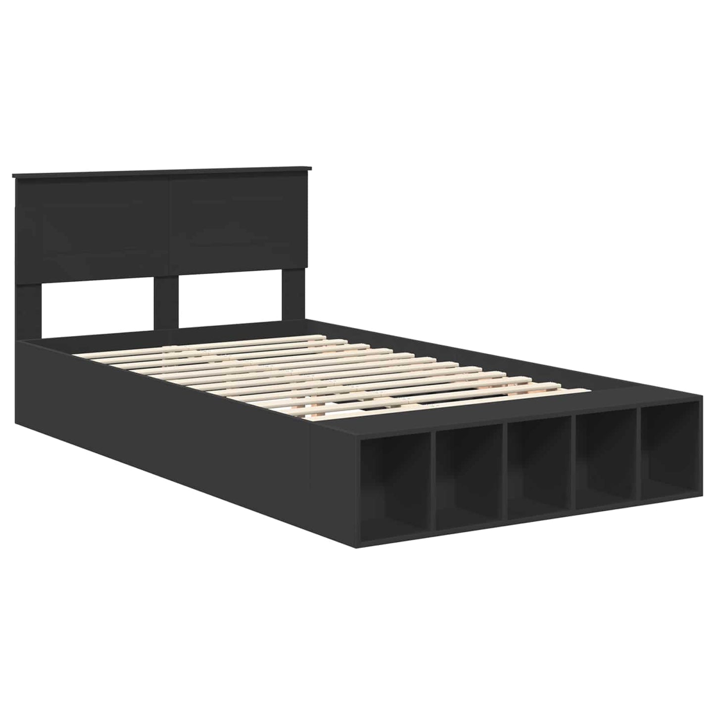 vidaXL Σκελετός Κρεβατιού Μαύρο 120 x 190 cm Επεξεργασμένο ξύλο